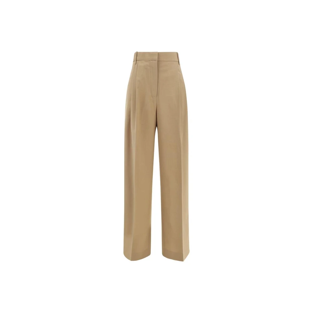 Róhe Wijde broek met rits en zakken Beige Dames