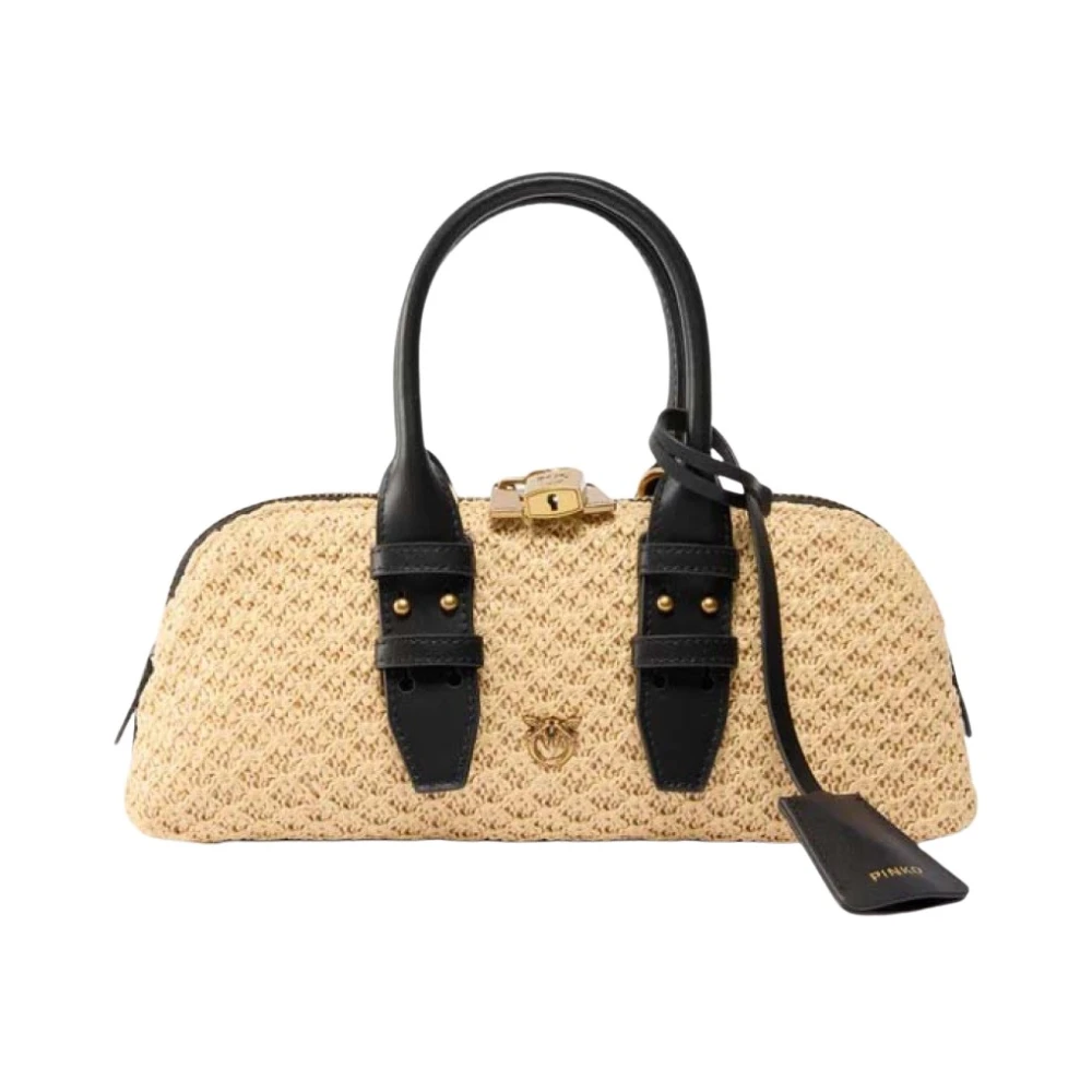 Pinko Kvinno Brun Väskor Dam, One Size, Läder, Bowling Bag Baguette