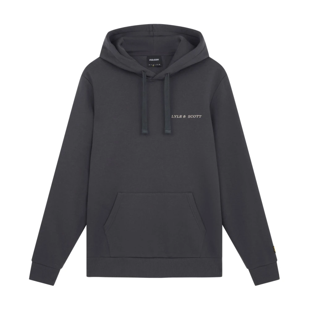 Lyle & Scott Broderad Hoodie - Klassisk Stil Gray, Herr