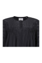black-cotton-dress-with-gathered-trim