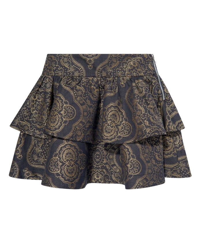 navy-jacquard-ruffle-skirt