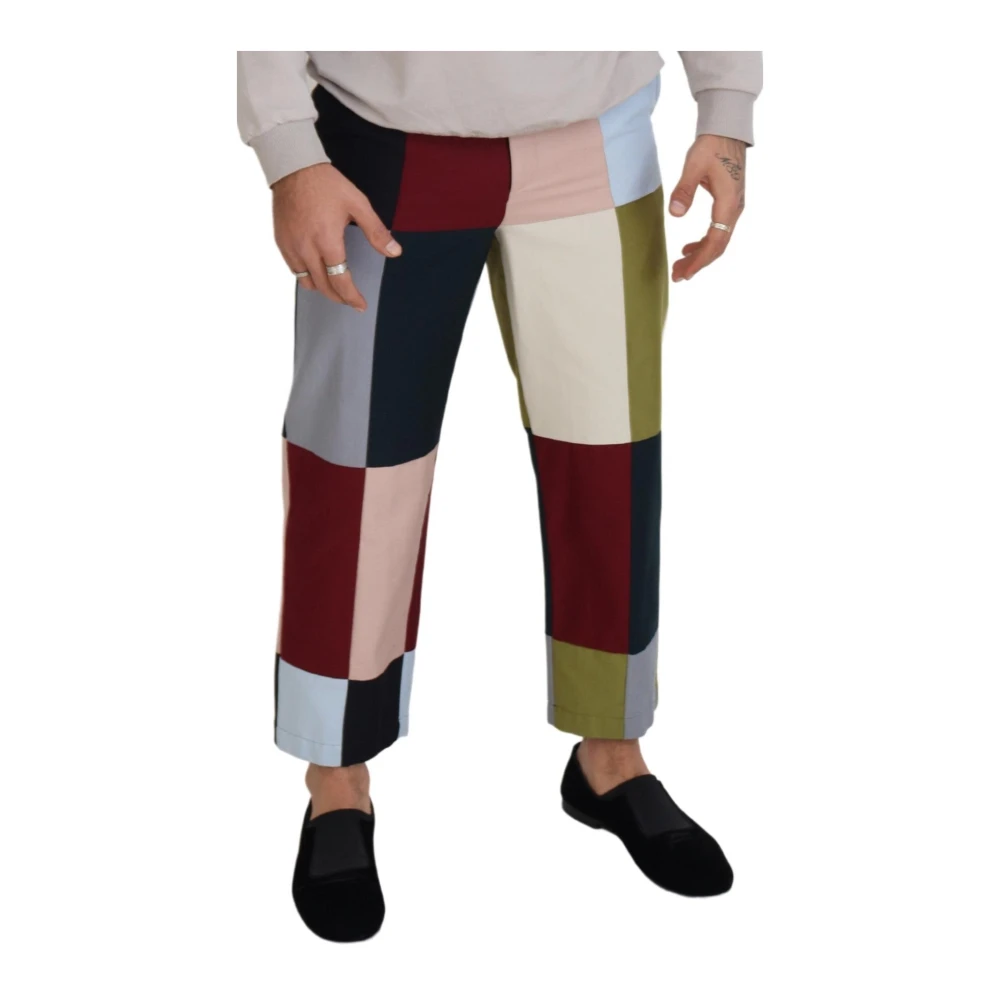 Dolce & Gabbana Prachtige Multicolor Patchwork Broek Multicolor Heren