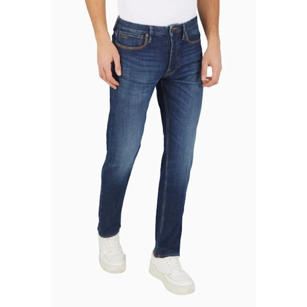Emporio Armani Slim Fit Denim Blauwe Jeans Blue Heren