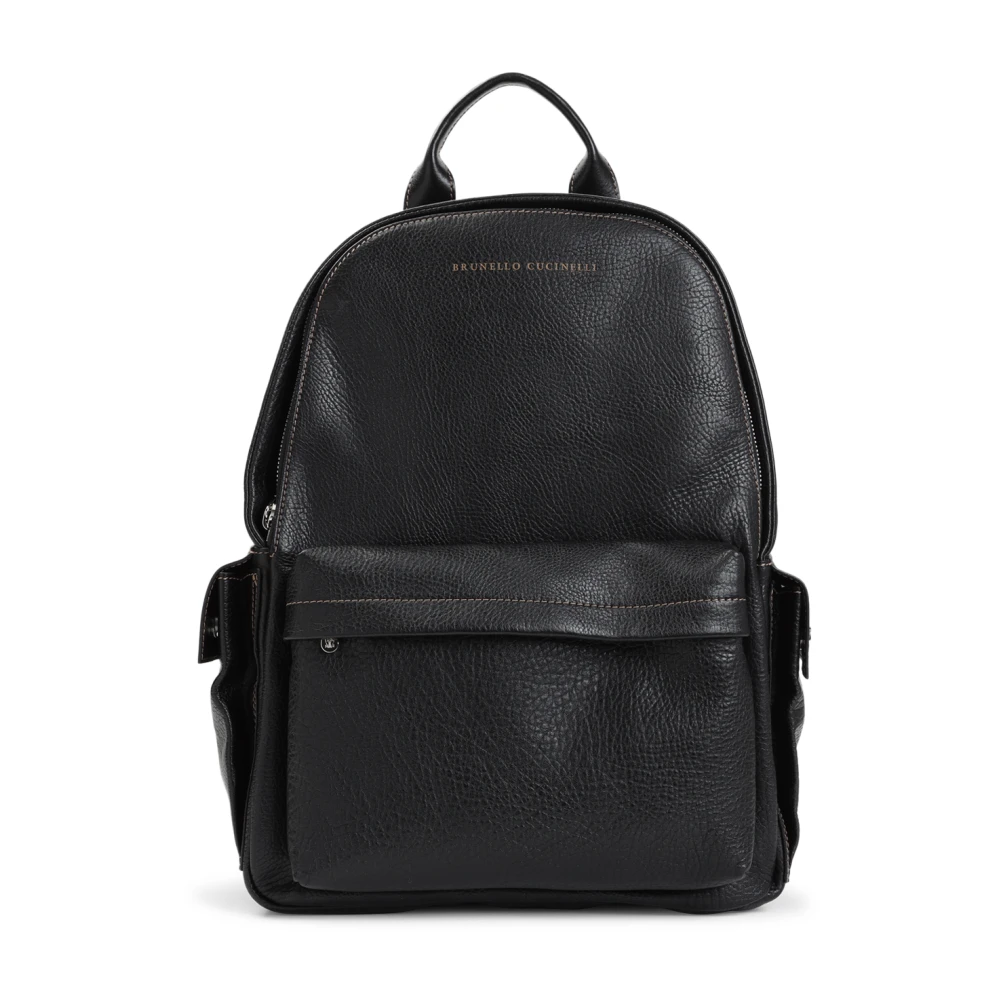 BRUNELLO CUCINELLI Klassieke Zwarte Rugzak Black Heren