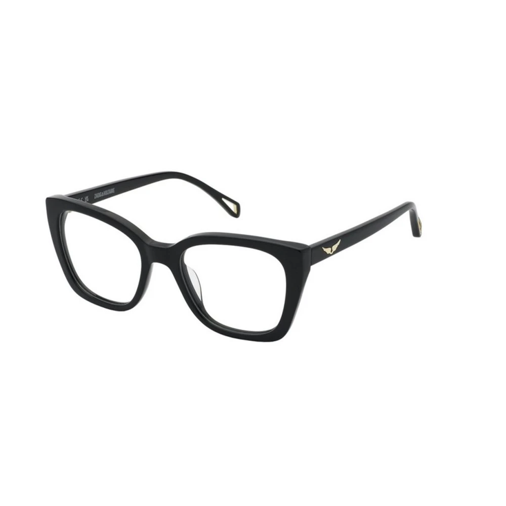 Zadig & Voltaire Zwarte Glanzende Zonnebril Model Vzv395 Black Unisex