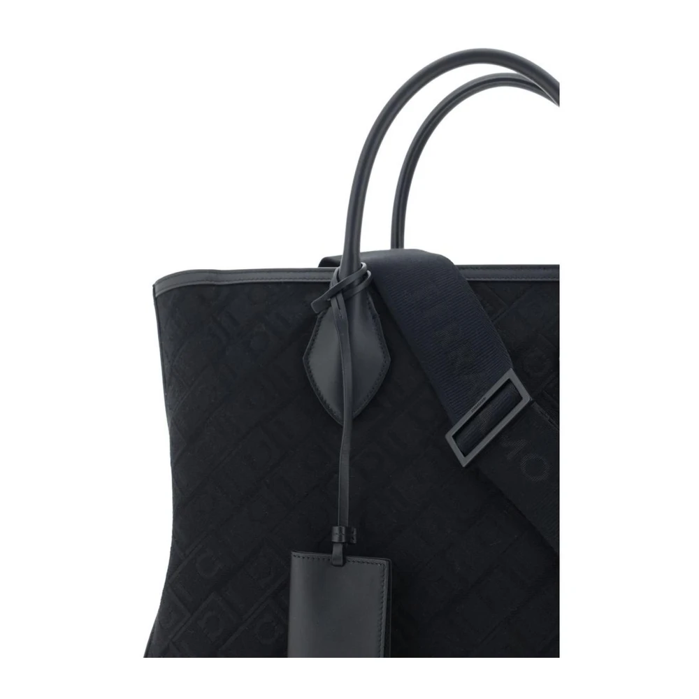 Salvatore Ferragamo Stervormige Tote Handtas met Leer Black Heren