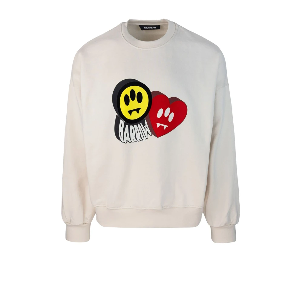 Barrow Witte Sweater met Flock Print Beige Dames