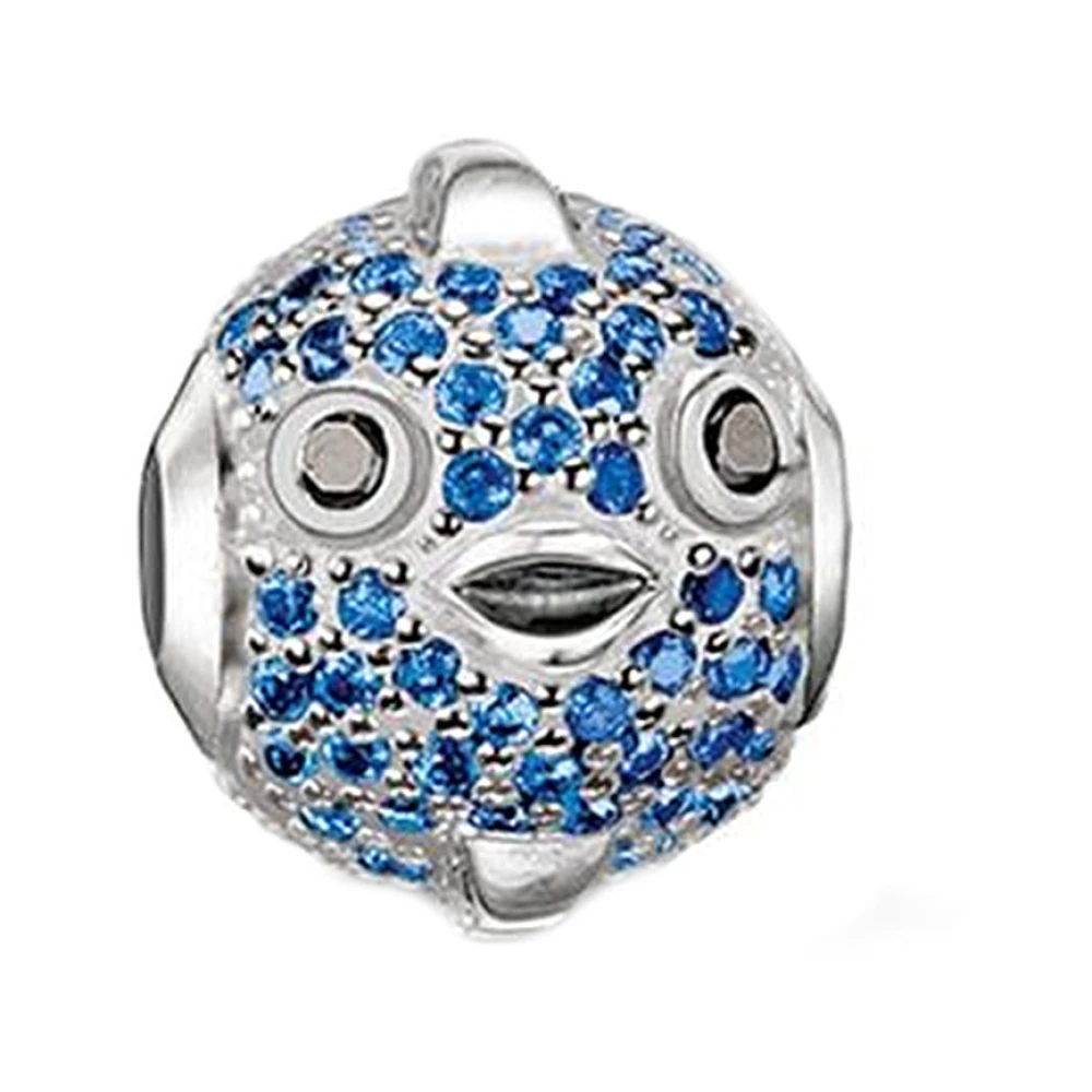 Thomas Sabo Multicolor Fugu Bead Charm Pendant Silver Blue - Female - Jewellery - One Size - Accessories