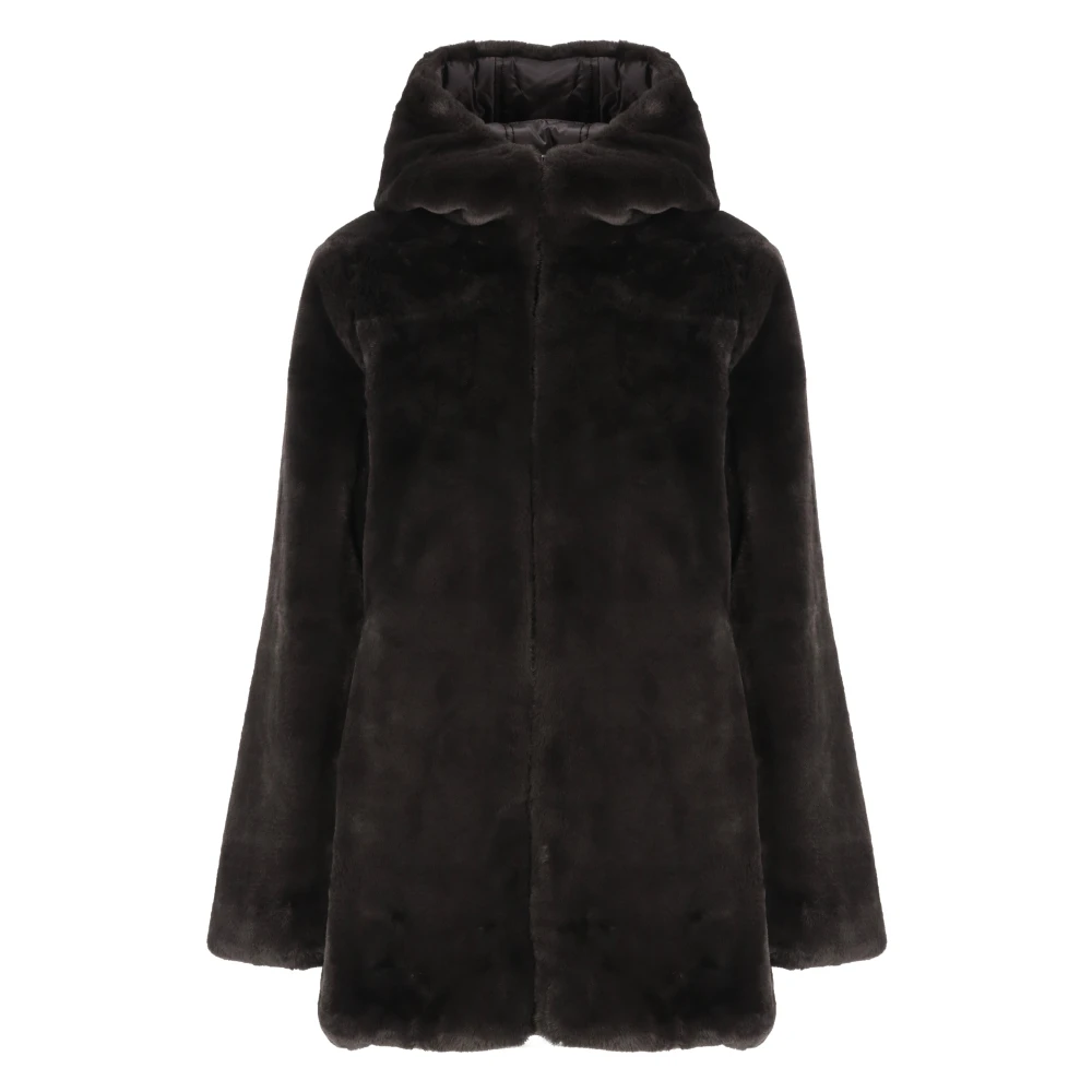 Save The Duck Omkeerbare Faux Fur Lange Jas Brown Dames