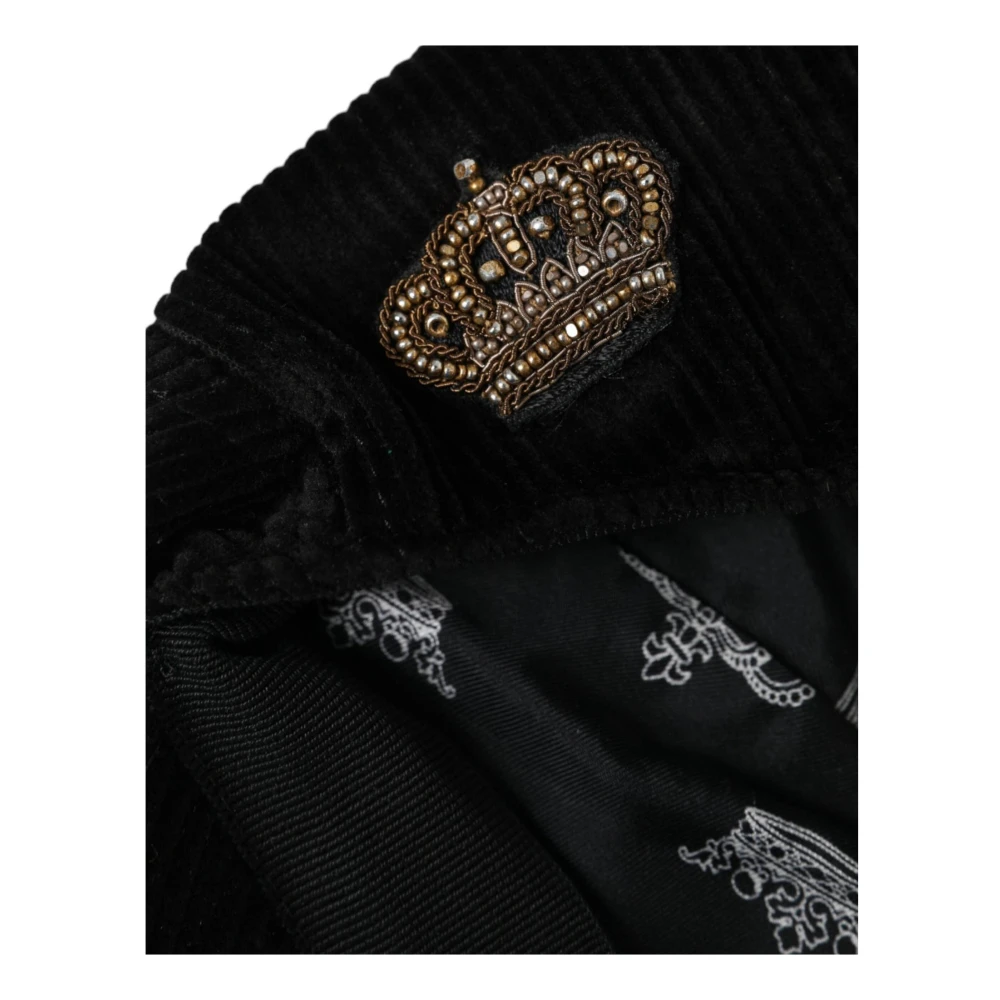 Dolce & Gabbana Zwarte Katoenen Newsboy Cap Black Heren