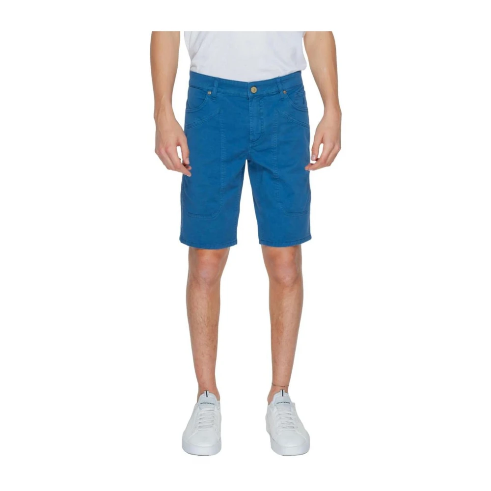 Jeckerson Katoenen Bermuda Shorts Heren Lente Zomer Collectie Blue Heren