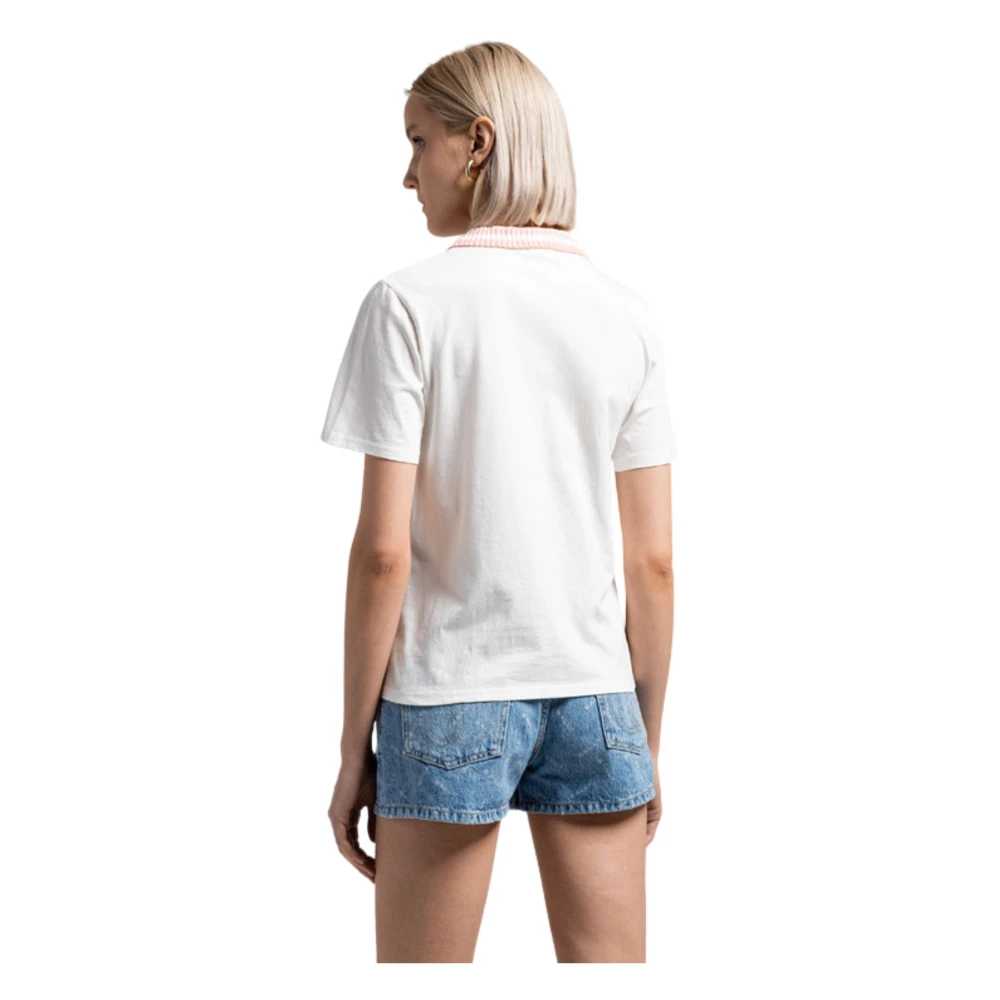 Twinset Witte Polo T-shirts met Contrastdetails White Dames