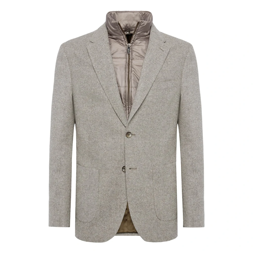 Boggi Milano Micro Fancy Wol Afneembare Bij Blazer Gray Heren