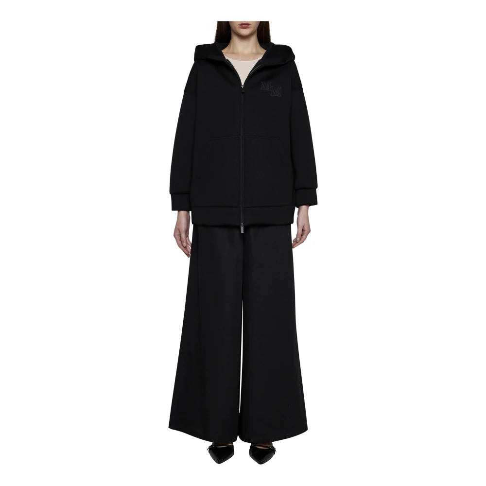 Max Mara Zwarte Oversized Hoodie Trui Black Dames