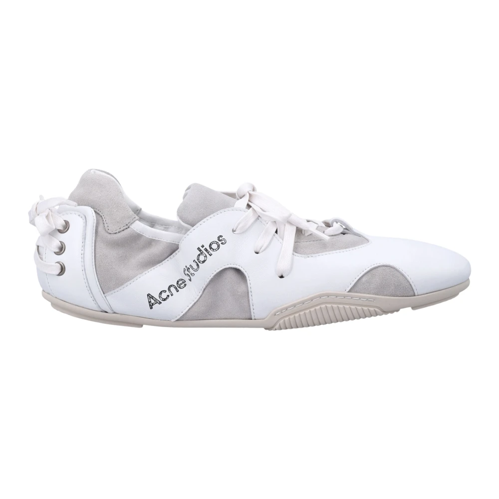 Acne Studios Men's White Sneakers, 9 Uk, Leather Lace-Up Shoes