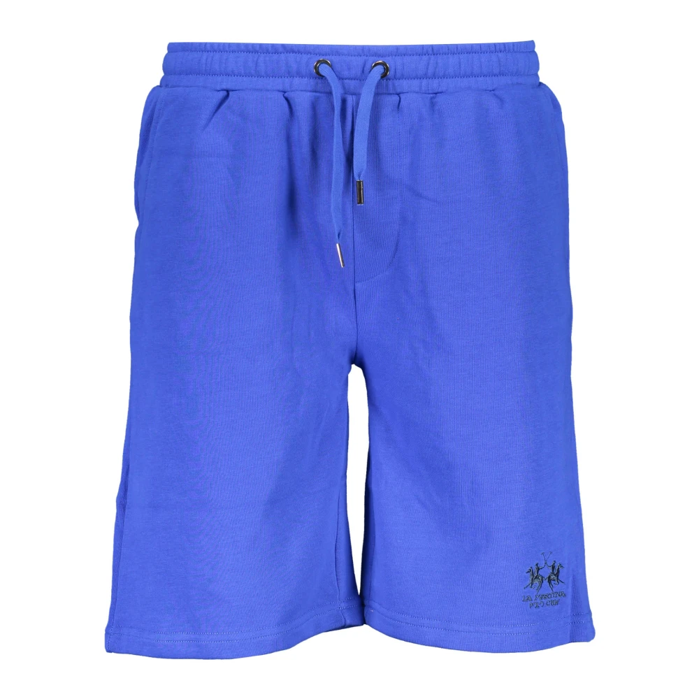 La Martina Men's Blue Sporty Bermuda Shorts Embroidered Logo
