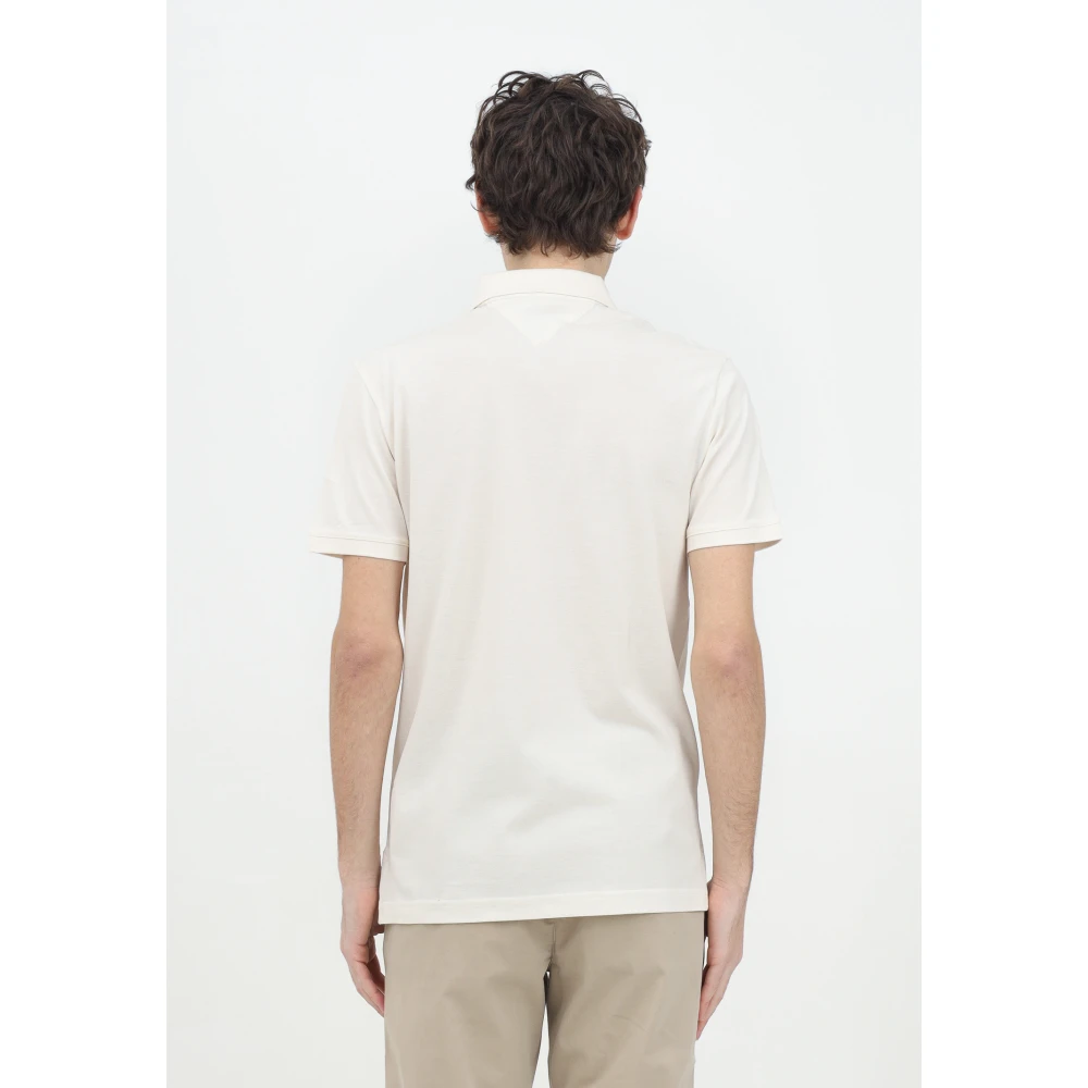 Tommy Hilfiger Crème Polo Shirt met Logo Borduurwerk Beige Heren