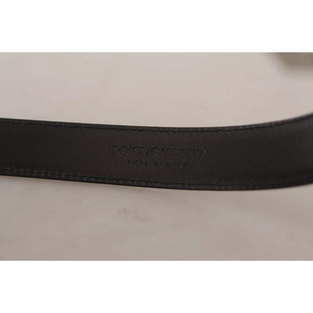 Dolce & Gabbana Zwarte Leren Riem met Metalen Gesp Black Heren