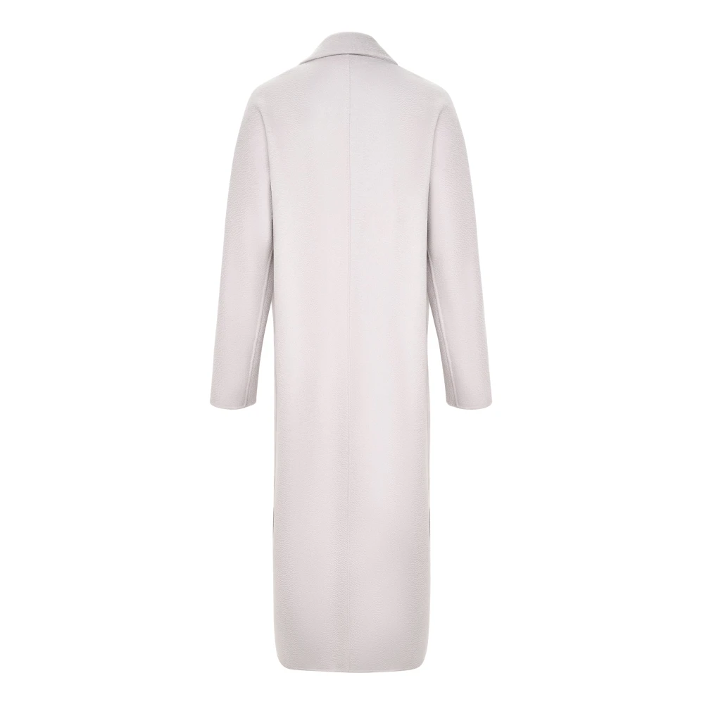 Cesare Gaspari Klassieke Luxe Lange Jas Rosie Wit Gray Dames