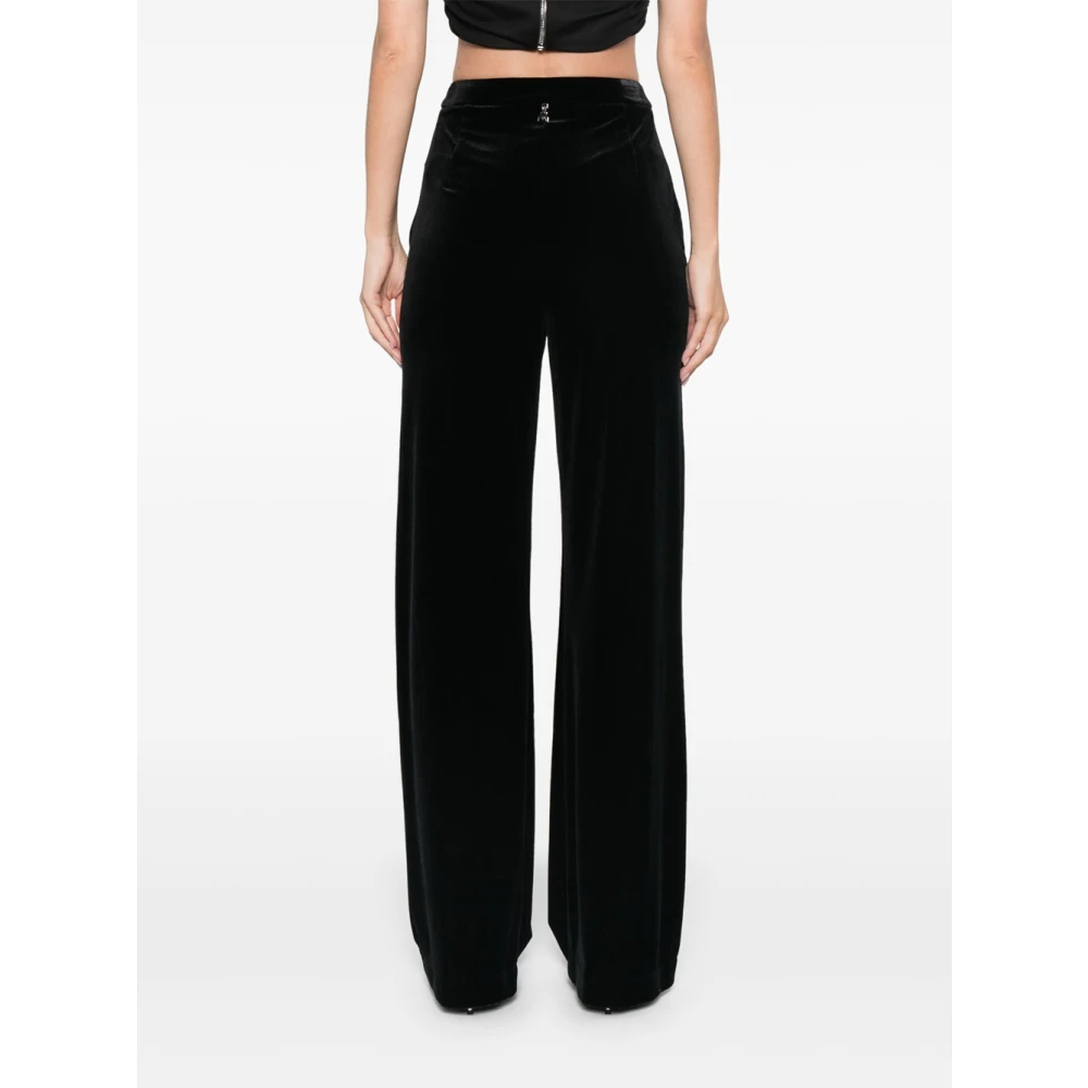 PATRIZIA PEPE Zwarte Velvet Palazzo Broek Black Dames