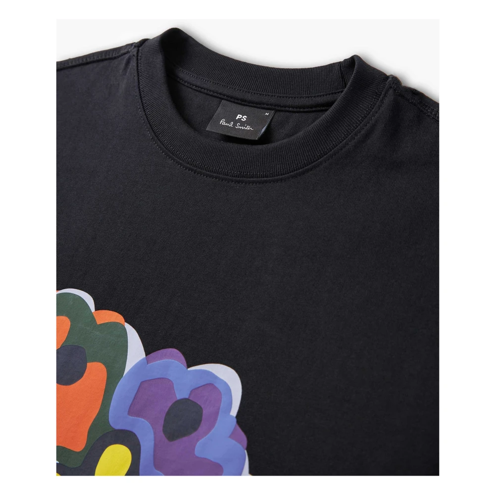 PS By Paul Smith Bloemenmotief Zwart T-Shirt Black Heren