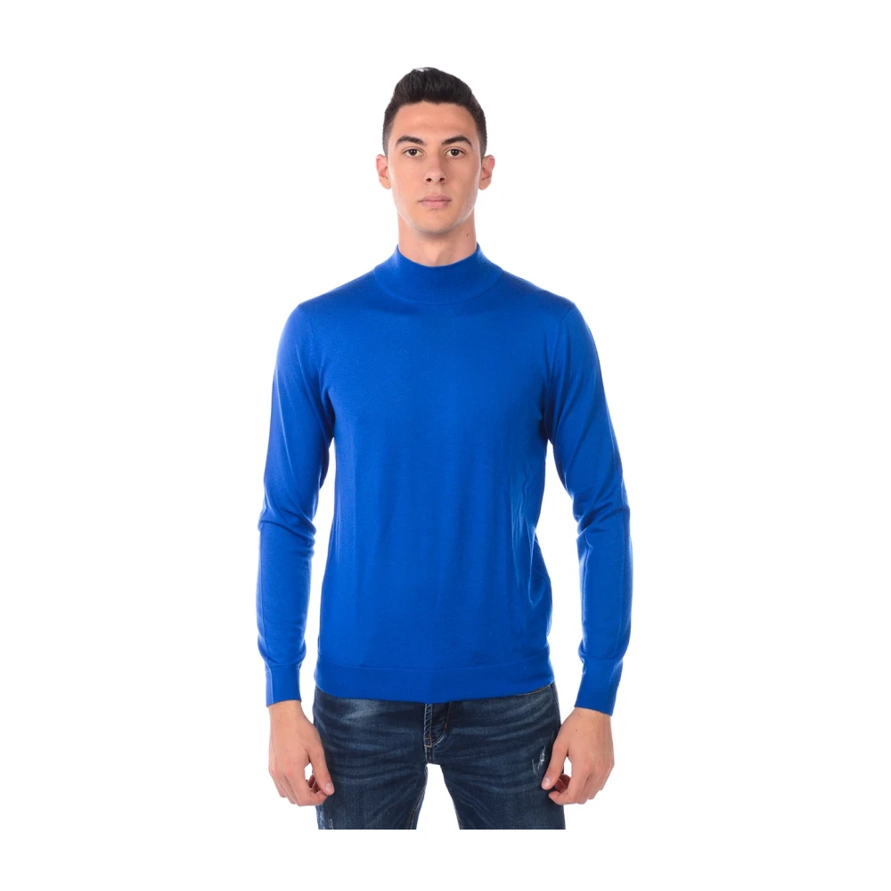 Daniele Alessandrini Wolf Sweater Pullover Blue Heren