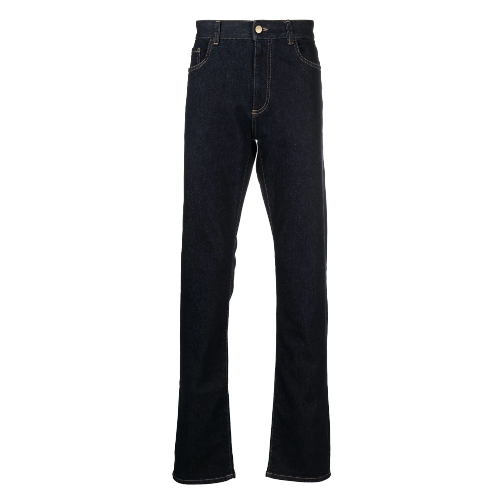 Canali Bomull/kashmir denim jeans Blue, Herr