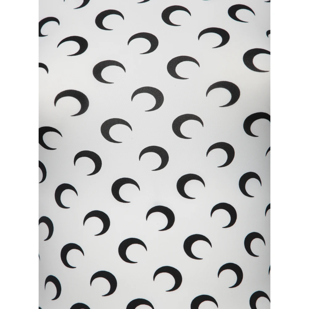 Marine Serre Maanprint Lange Mouw Top White Dames