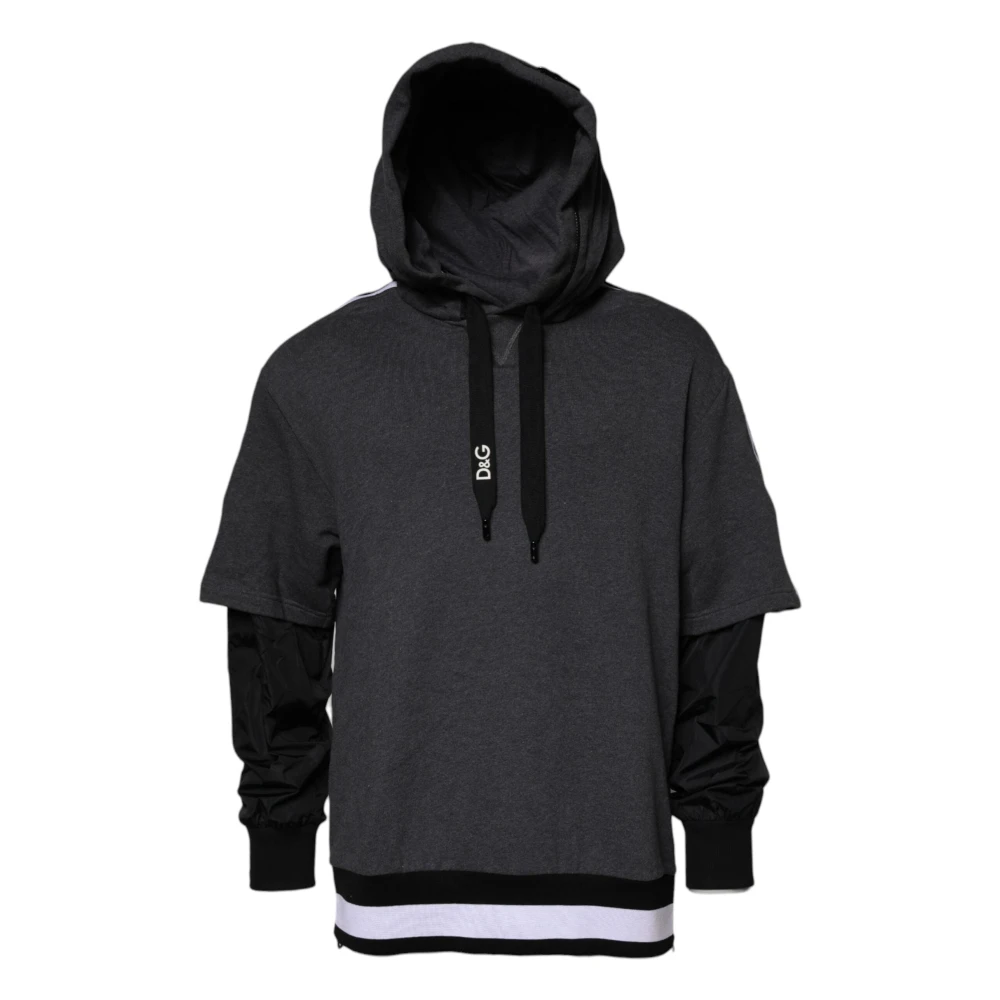 Dolce & Gabbana Men's Gray Cotton Hooded Sweatshirt Jumper Large