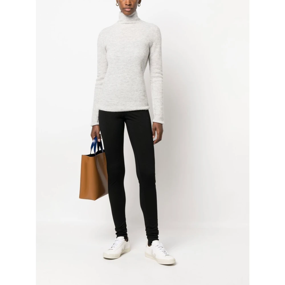 Jil Sander Zwarte Legging met Wit Logo Black Dames