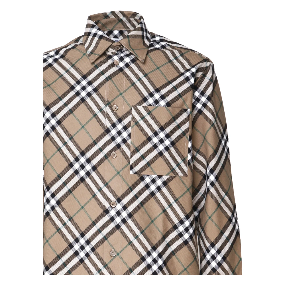 Burberry Klassieke Beige Geruite Overhemd van Katoen Beige Heren