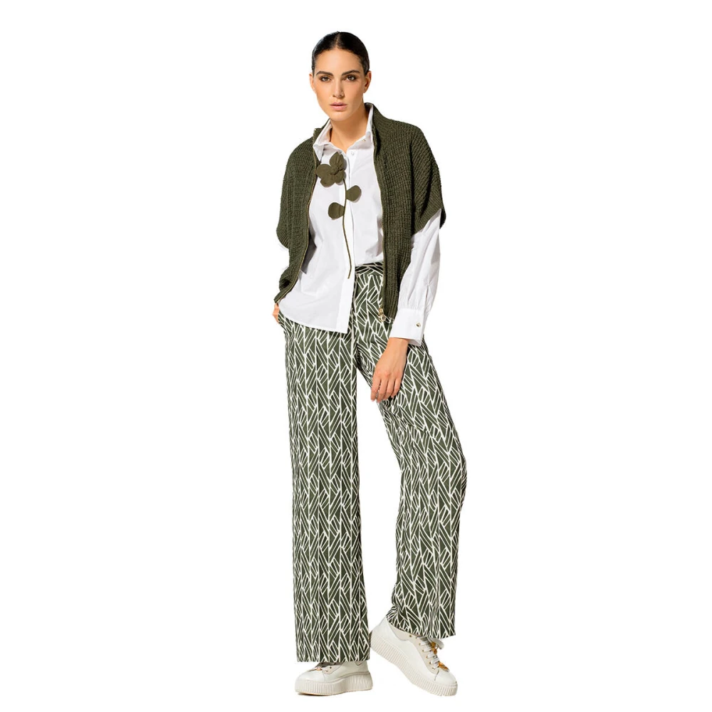 Caroline Biss Elegant Broek 1557 Green Dames