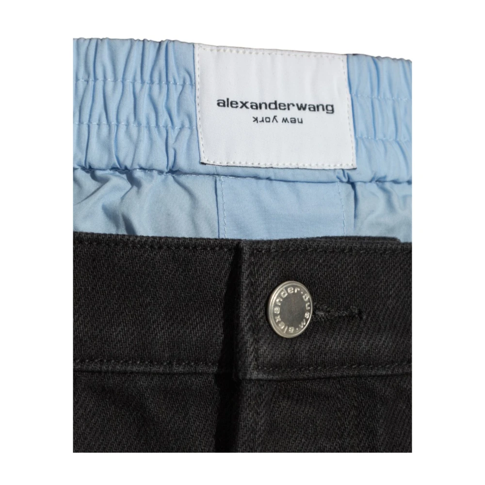 alexander wang Moderne Wide-Leg Cropped Jeans Black Dames