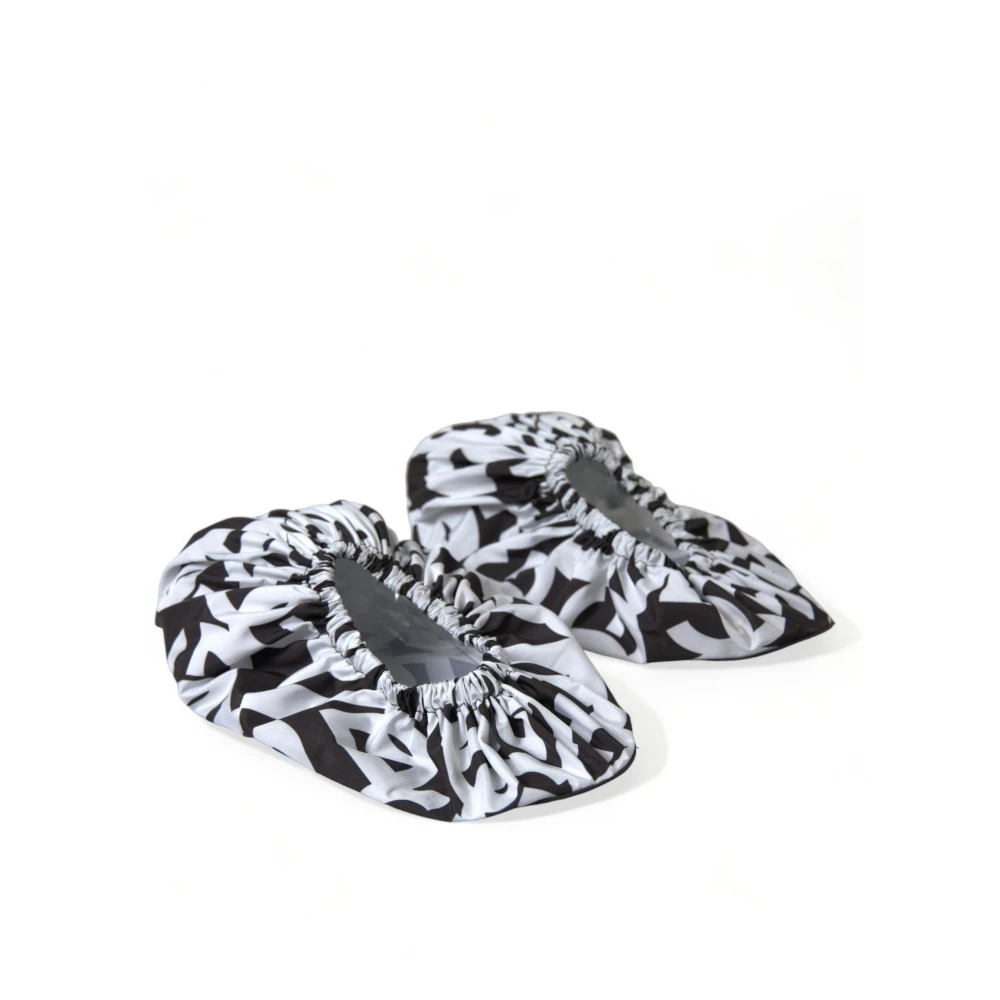 Dolce & Gabbana Vit Logo Print Nylon Slip On Flats