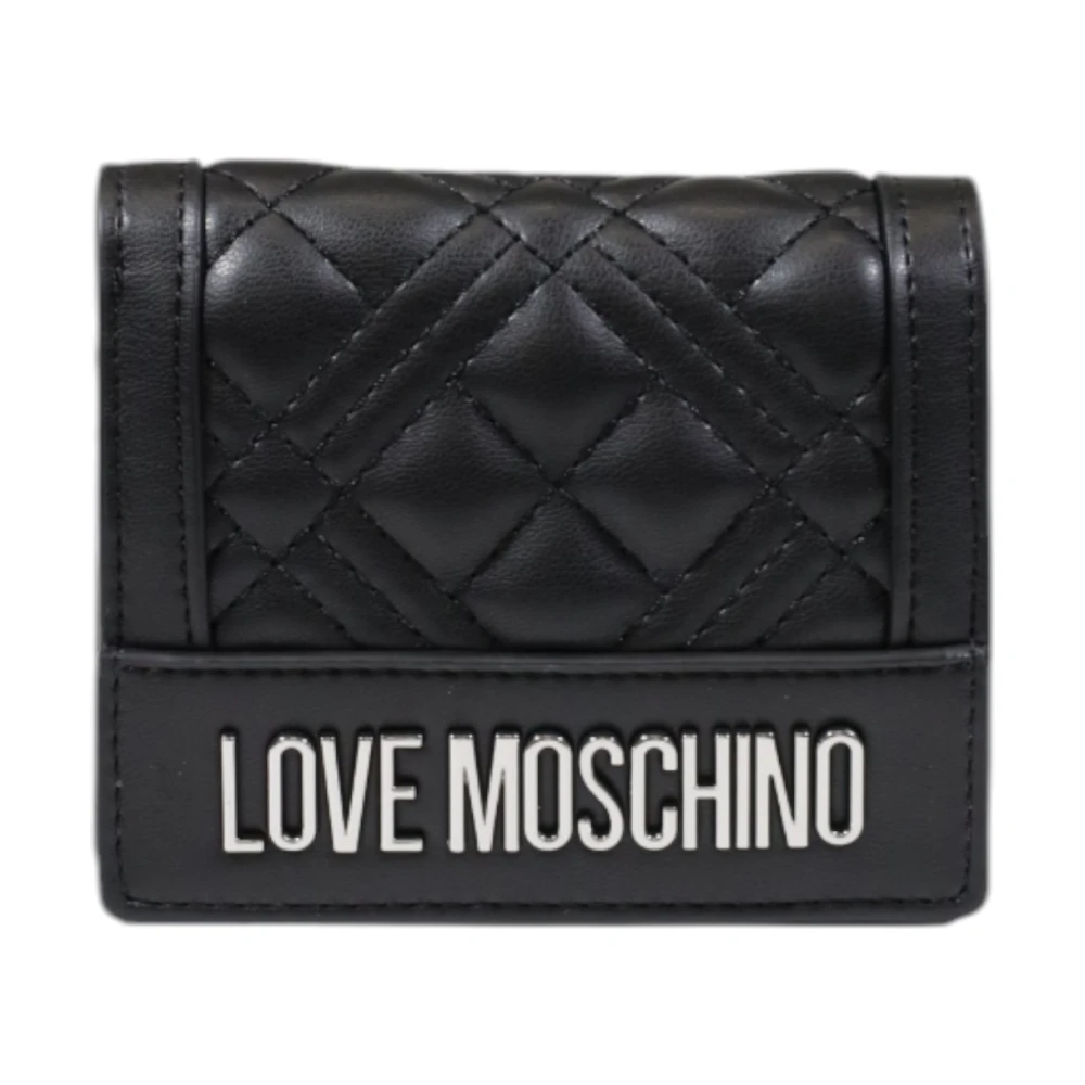 Love Moschino Zwarte Gewatteerde Clip Portemonnee Black Dames