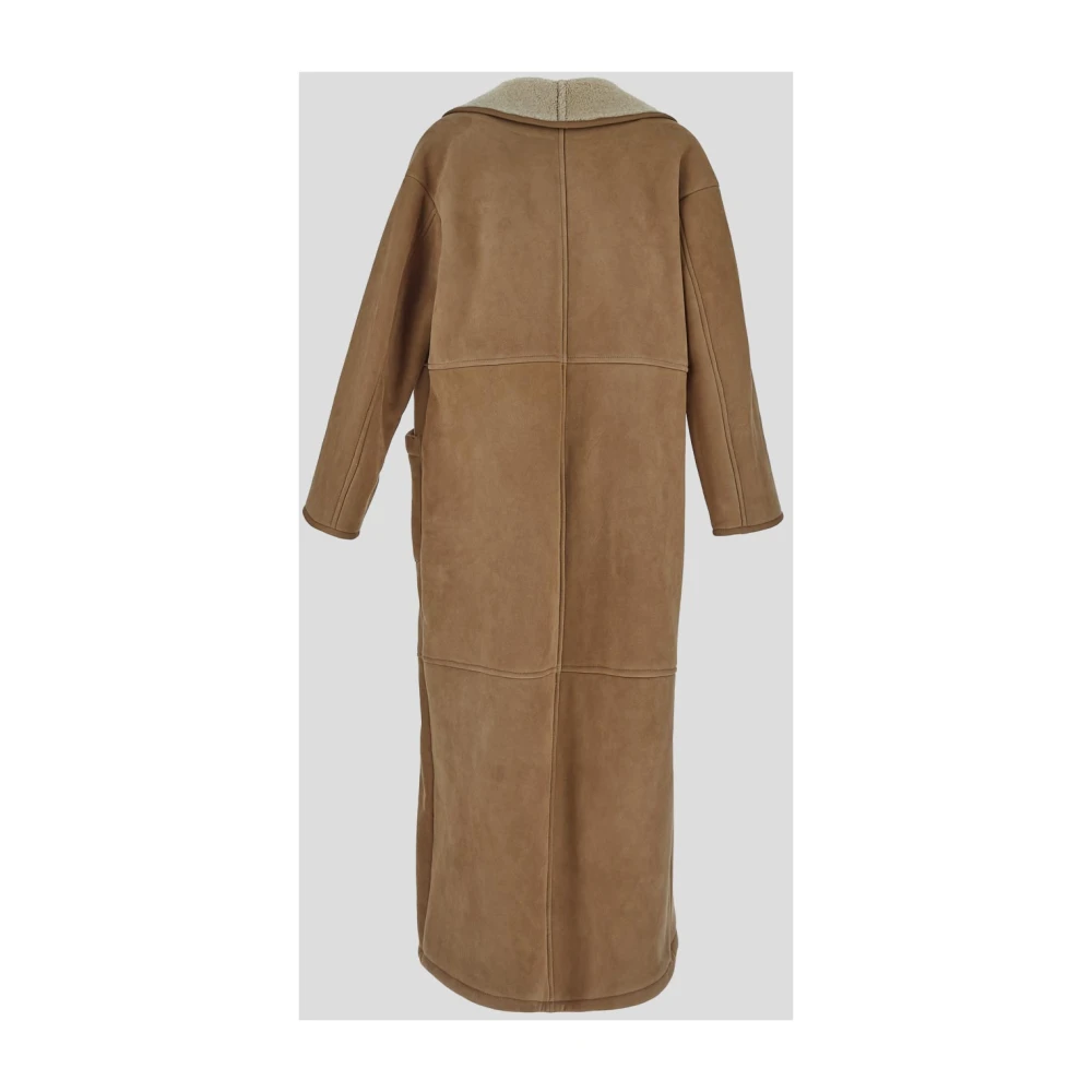 Salvatore Santoro Leren Mer Coat Brown Dames