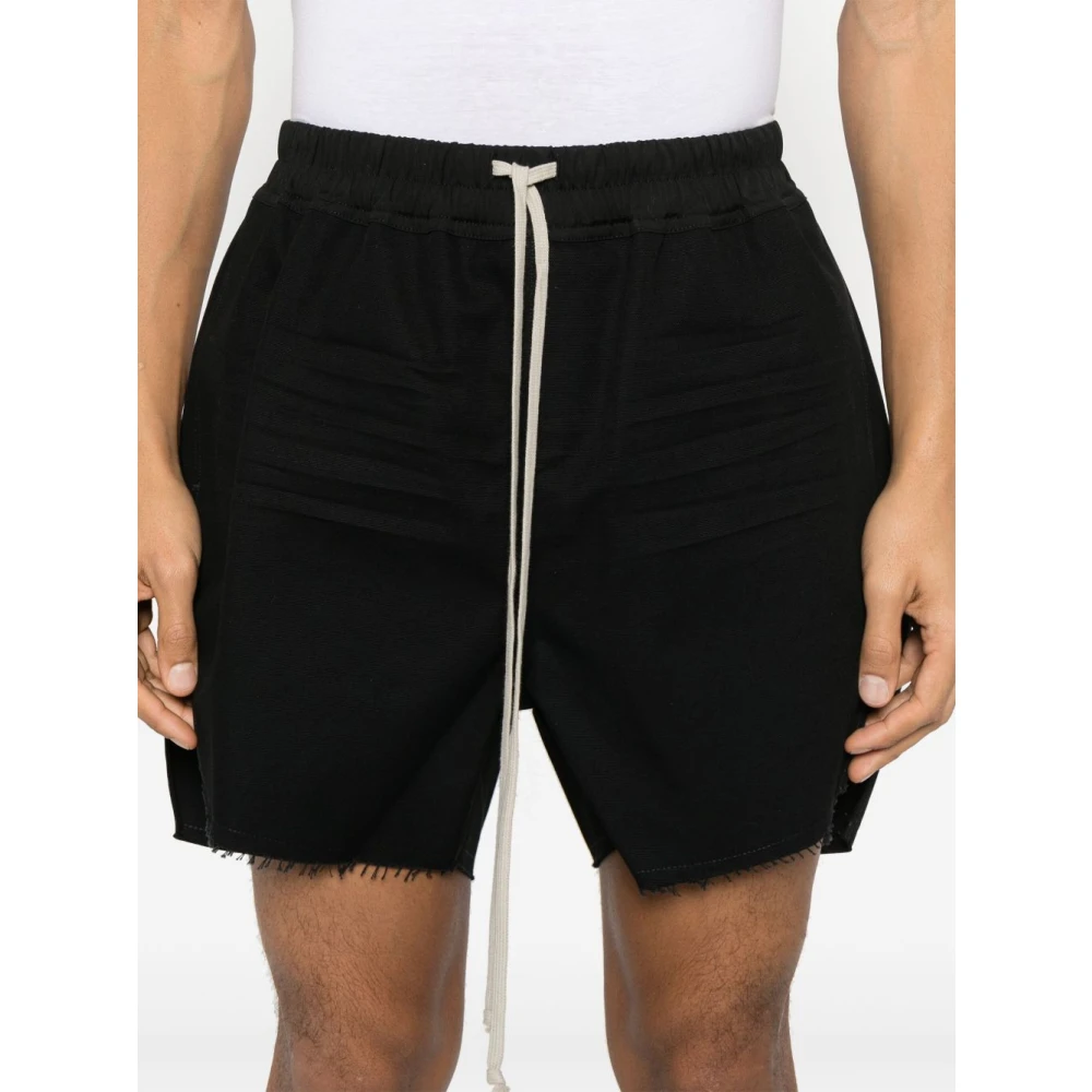 Rick Owens Zwarte Elastische Shorts met Trekkoord Taille Black Heren
