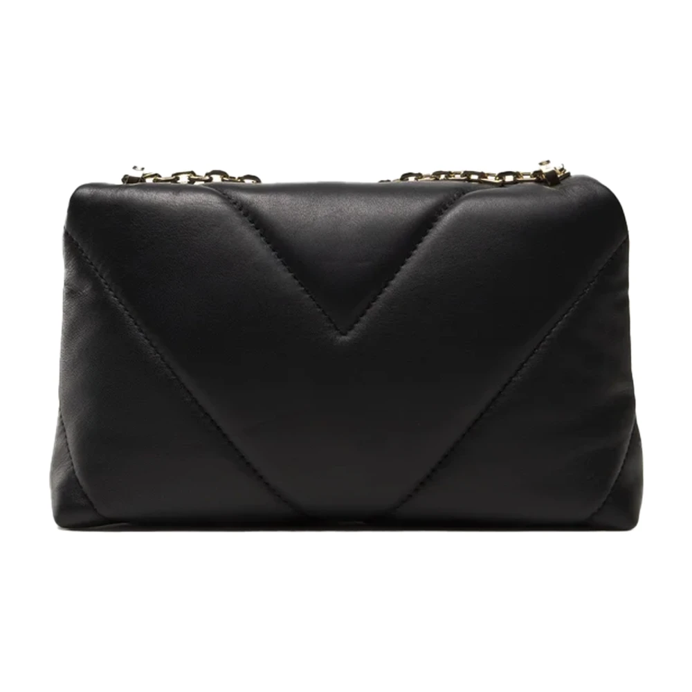 PATRIZIA PEPE Zwarte Crossbody Tas met Drukknoopsluiting Black Dames