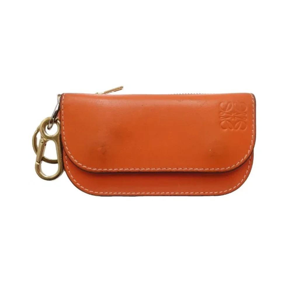 Loewe Pre-owned Leather wallets Orange Unisex