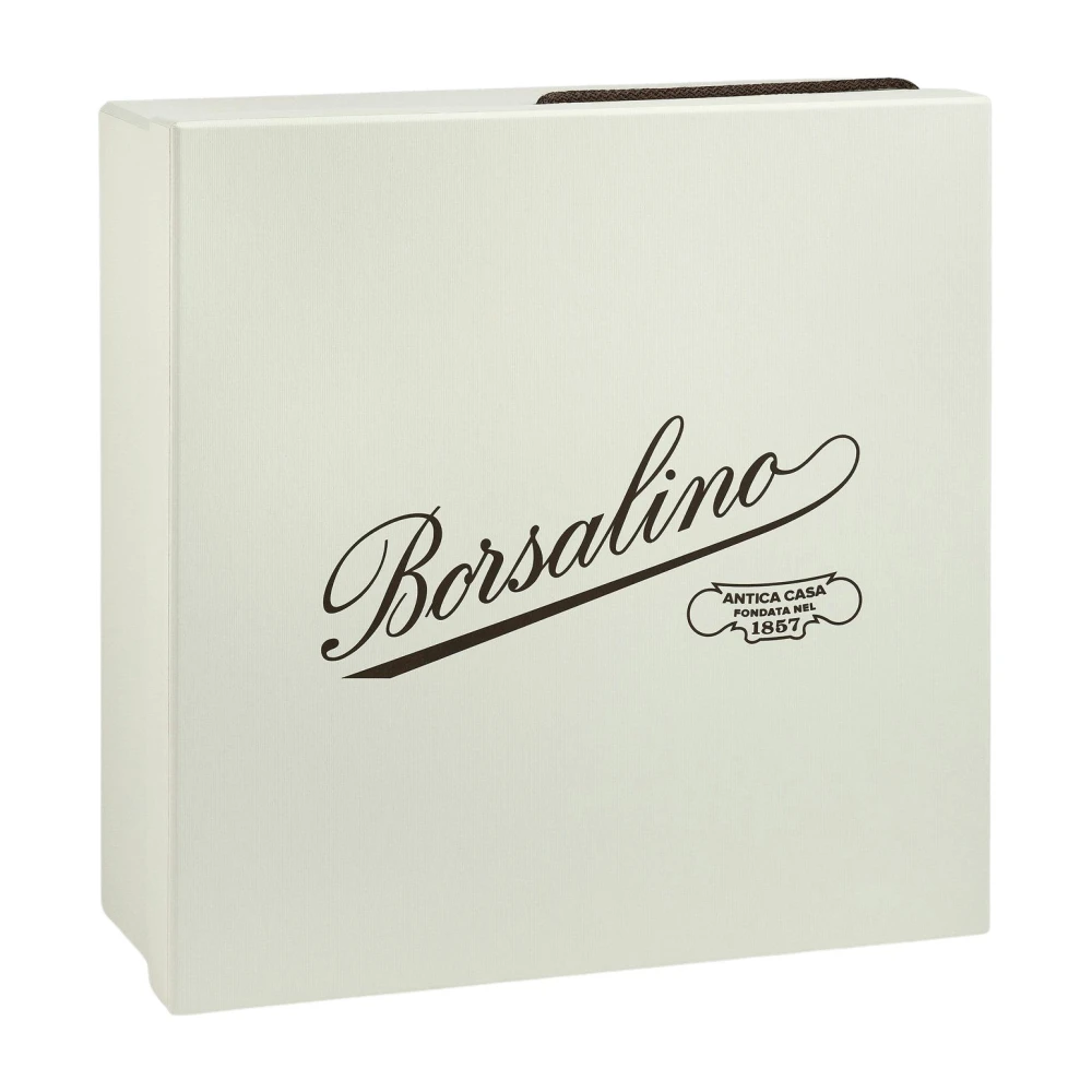 Borsalino Elegante Hoedendoos voor Stijlvolle Hoeden White Unisex