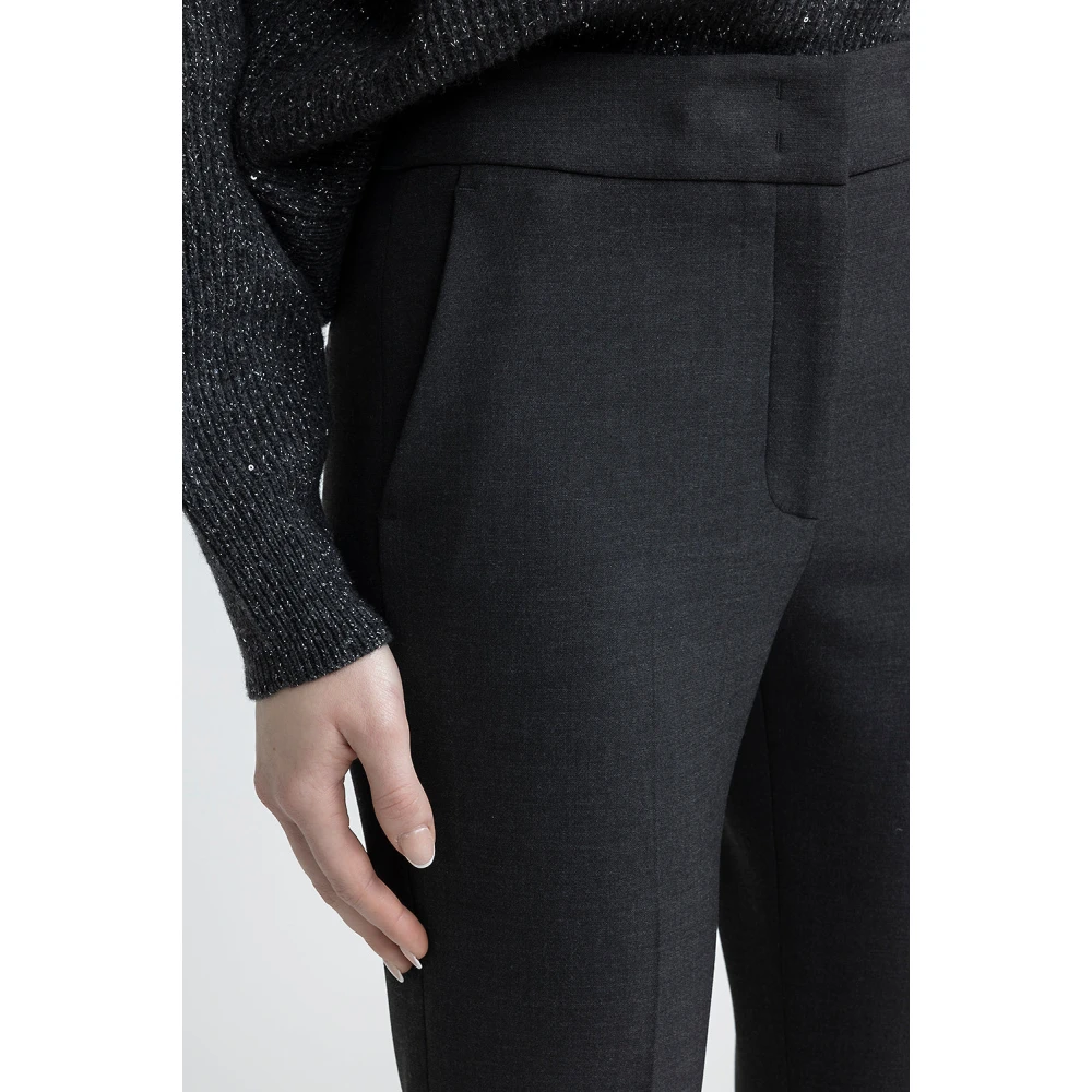 PESERICO Broek van tweeweg stretchstof Gray Dames