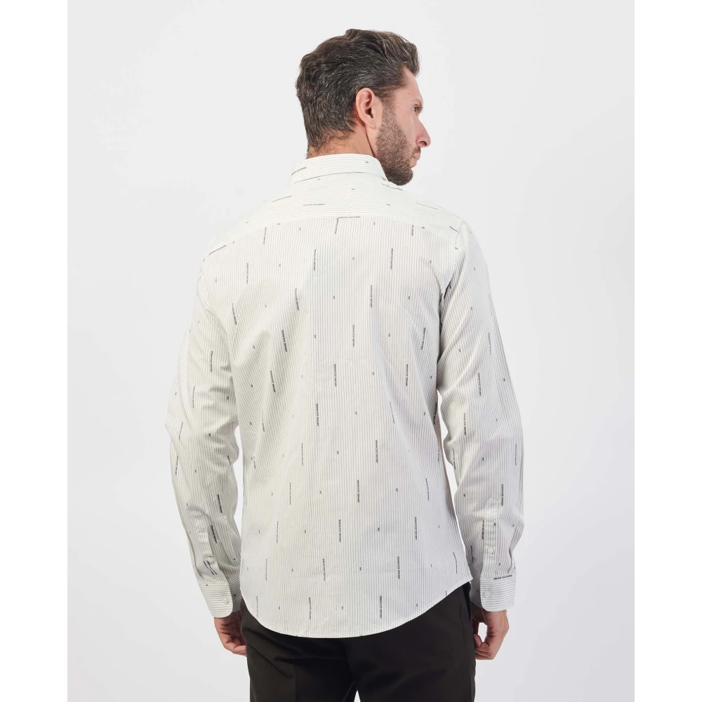 Armani Exchange Casual Poplin Katoenen Overhemd White Heren