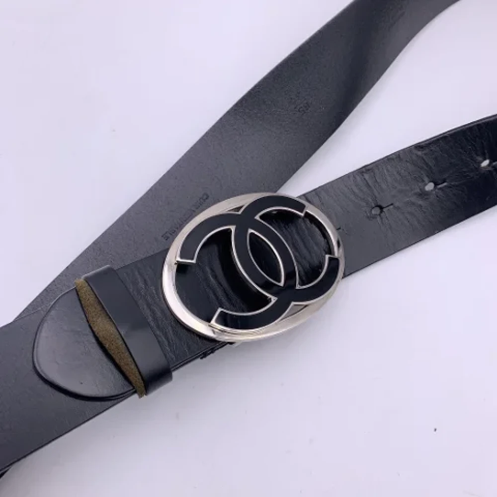 Chanel Vintage Pre-owned Leather belts Black Dames