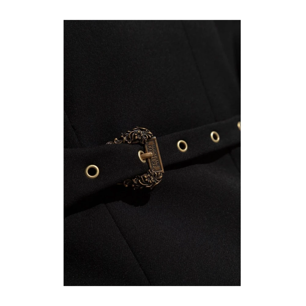 Versace Jeans Couture Zwarte Jas Verhoog Stijl Elegantie Black Dames
