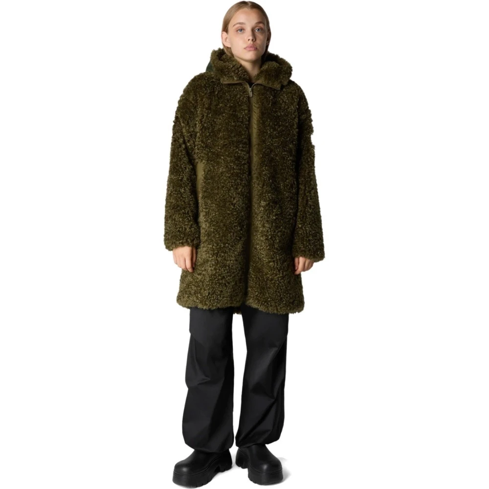 Save The Duck Groene Gewatteerde Hoodie Jas Green Dames