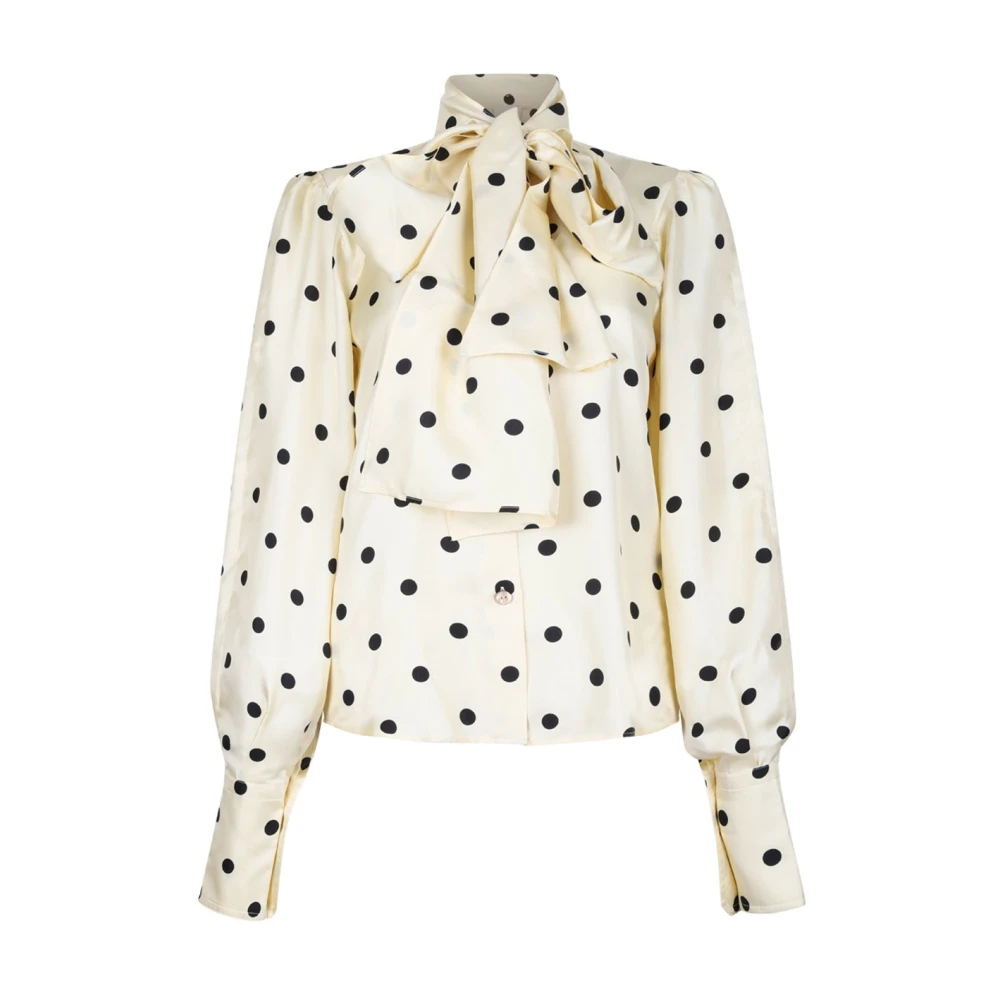 Patou Halternek Blouse met Polka Dot Beige Dames