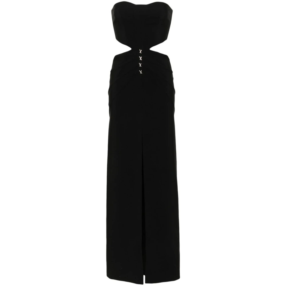 Genny Strapless jurk met strass-steentjes Black Dames