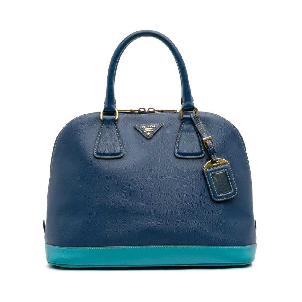 Prada Vintage Women's Blue Pre-Owned Dome Satchel