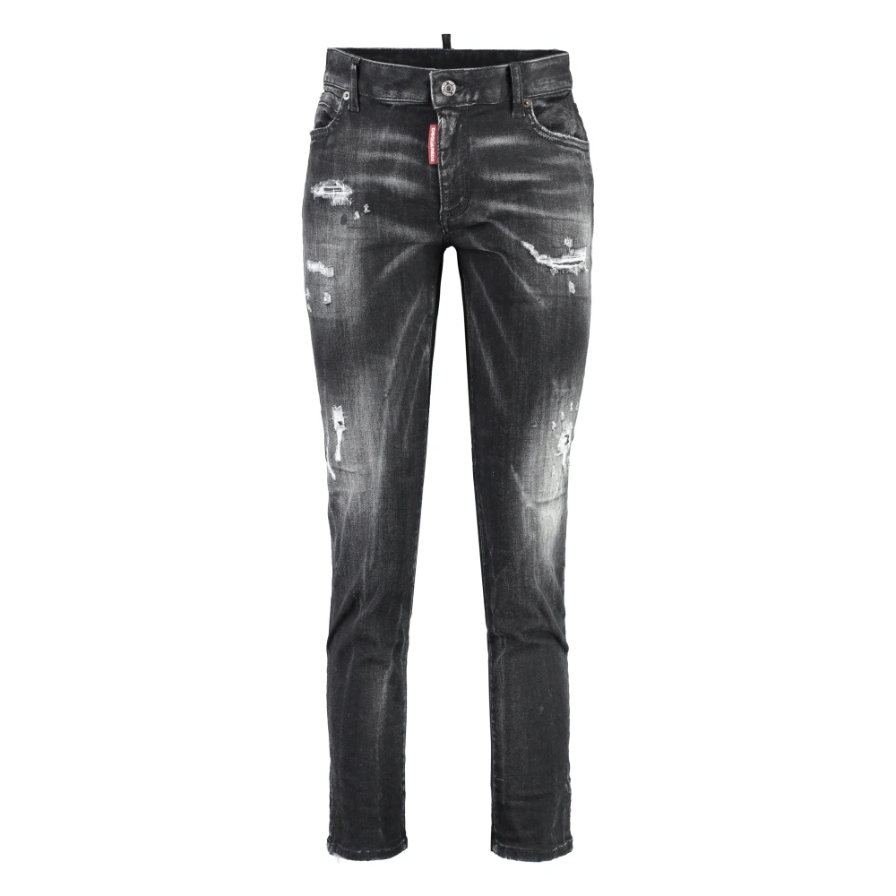 Dsquared2 Distressed Twiggy Stretch Cropped Jeans Gray Dames