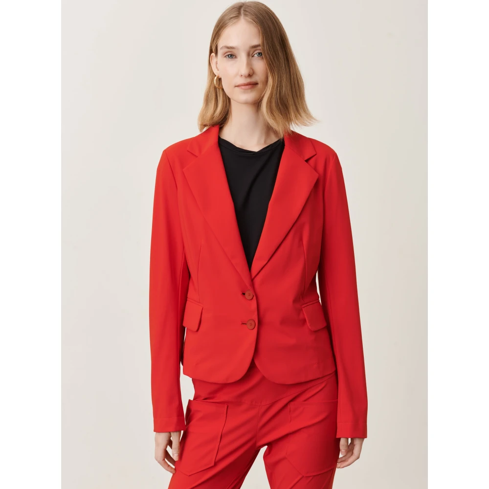 Jane Lushka Rode Technische Jersey Atina Blazer Red Dames